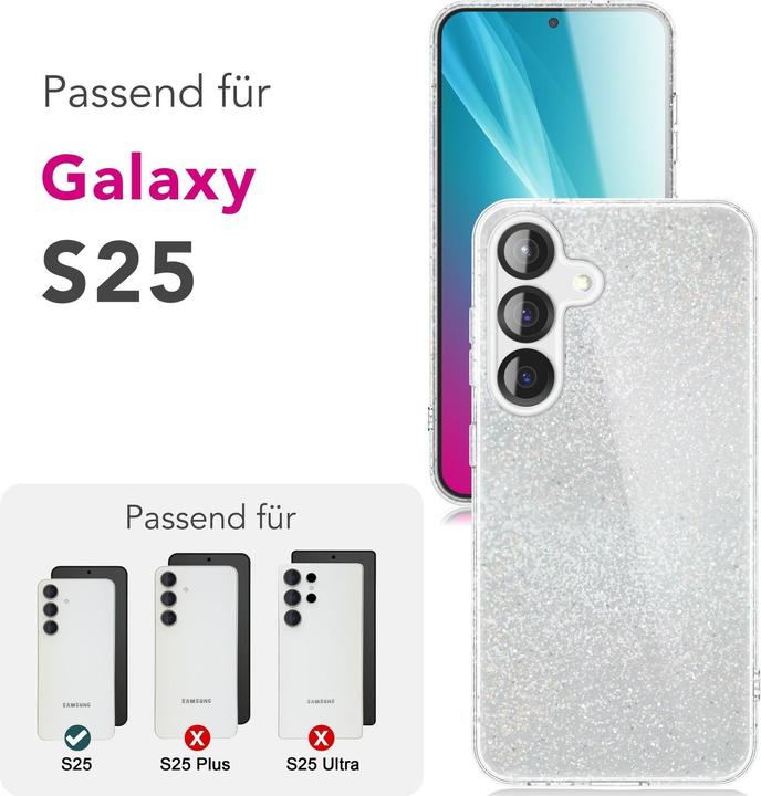 Produktbild Nalia ShinePop - Stabile Glänzende Glitzer Hülle - Glamour Glitter Cover (Samsung Galaxy S25)