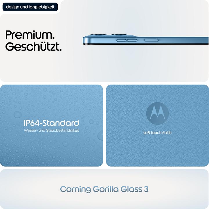 Produktbild Motorola Moto G17 (128 GB, Pantone Alaskan Blue, 6.72", SIM + eSIM, 4G)