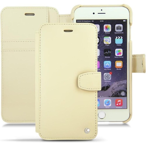 Noreve Lederschutzhülle Wallet (Apple iPhone 6 Plus), Smartphone Hülle, Beige