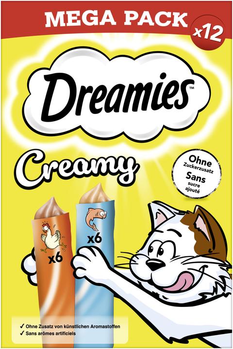 Produktbild Dreamies Creamy Huhn/Lachs (12 Stk., 120 g)