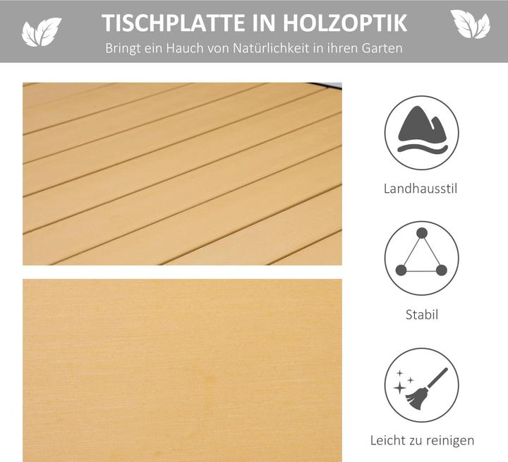 Produktbild Outsunny Esstisch mit Alurahmen (190 x 90 x 74 cm)