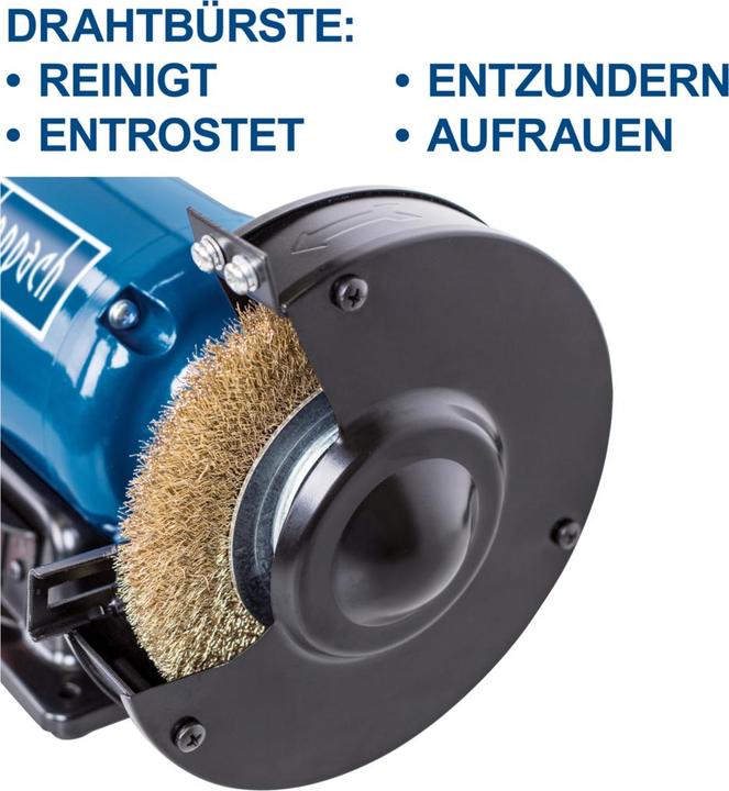 Actual product image Scheppach SM150LB Ponceuse double avec brosse - 230-240V 50Hz 400W - 150mm (Bench grinder, 400 W)