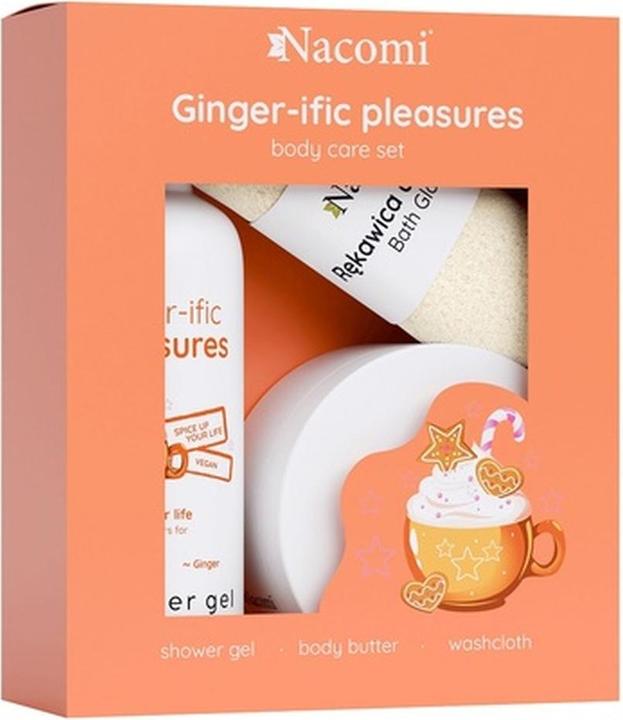 Nacomi Body Care Ginger Set - Duschgel 300ml, Körperbutter 100ml, Badehandschuh (300 ml)