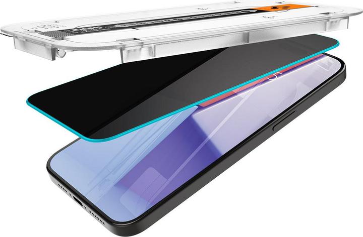 Actual product image Spigen GLAStR EZ FIT Privacy HD Designed for iPhone 15 Pro Max Premium Tempered Glass Screen Protector