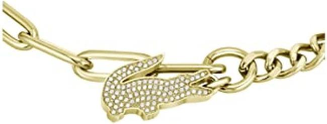Actual product image Lacoste - Women's gold-plated bracelet with crystals Crocodile 2040147 (19 cm, Gold plated)