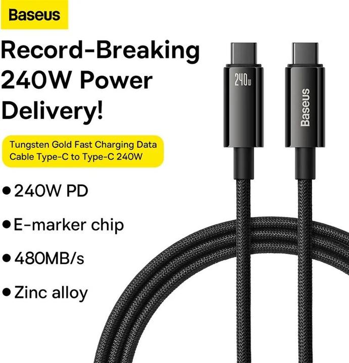 Produktbild Baseus USB C – USB C (3 m, USB 2.0, 240 W)