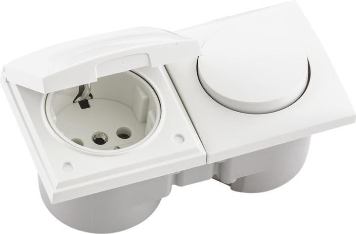 Berker Integro Flow switch/cover polar white glossy + socket outlet polar white