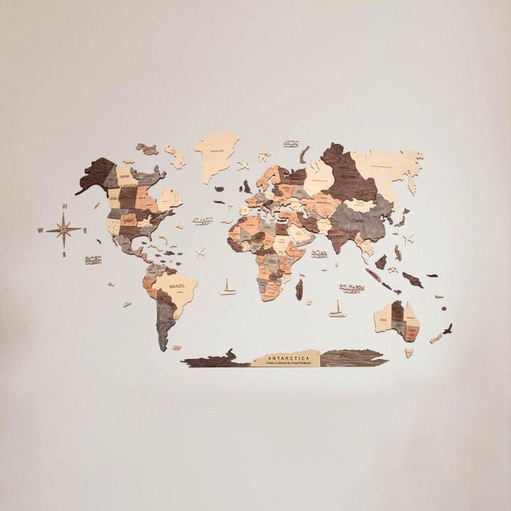 Image du produit Enjoy The Wood Carte du monde en 3D (90 x 150 cm)