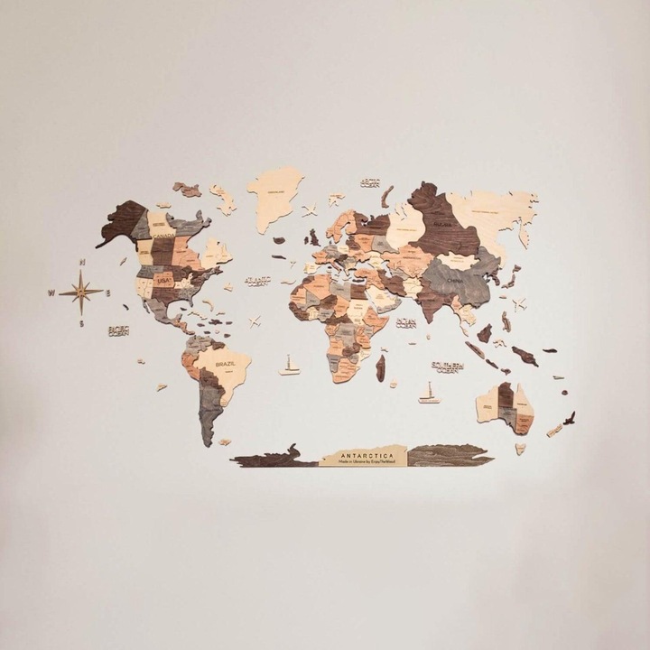 Actual product image Enjoy The Wood 3D world map (90 x 150 cm)