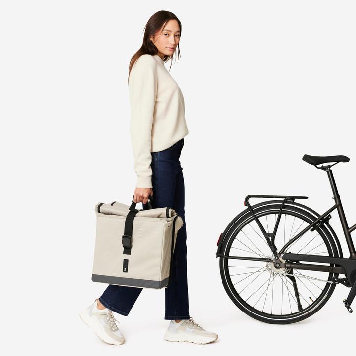 Immagine prodotto Decathlon Borsa bici doppia 500 2 × 20 litri beige (40 l, Borsa portapacchi)