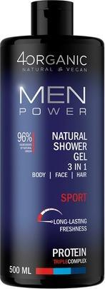 4Organic Men Power Sport Natural Shower Gel 3 In 1 500ml (500 ml)