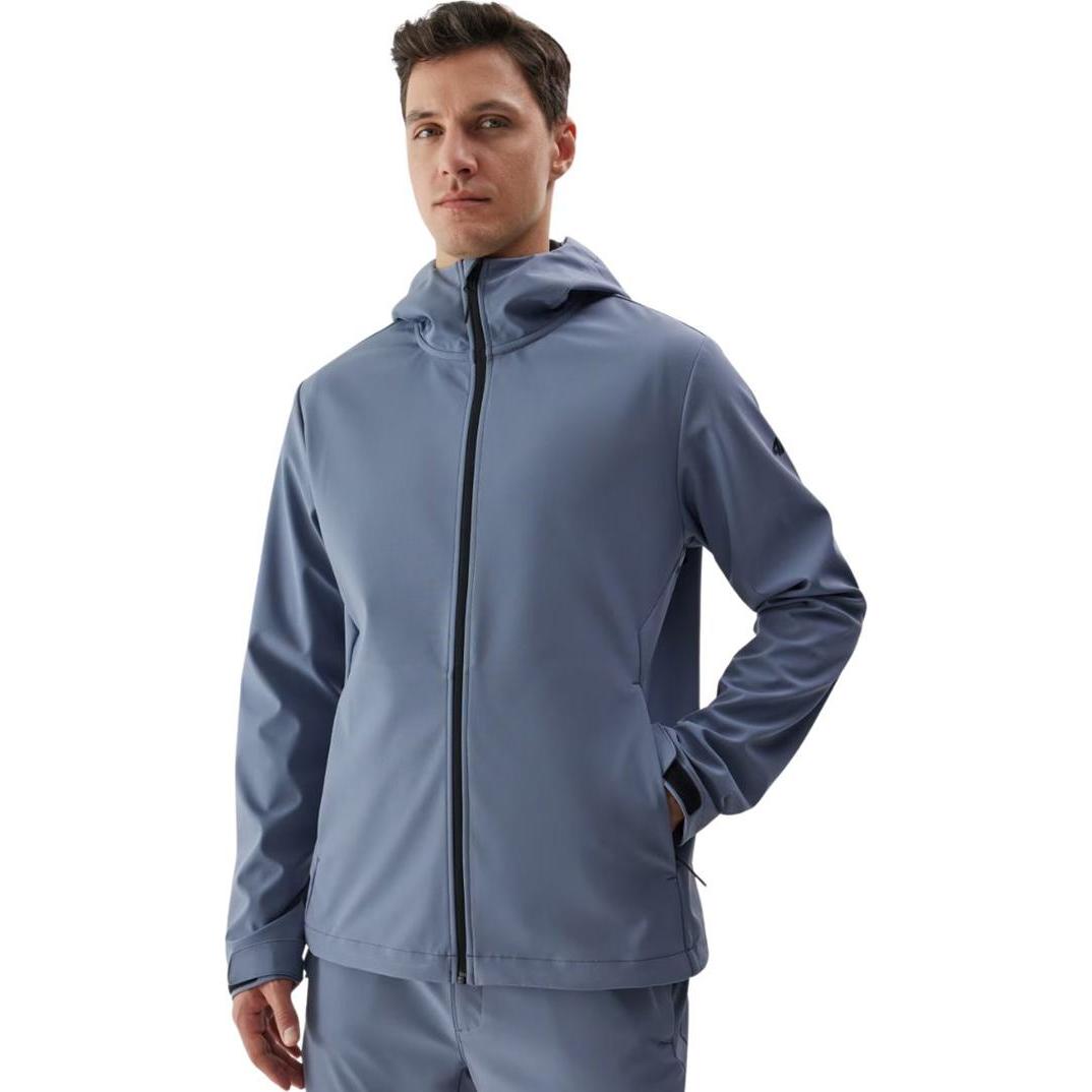 Thumbnail - 4F, Herren, Jacke, Kurtka męska softshell M283 denim 4FWAW24TSOFM283 32S S (32), Blau, 32
