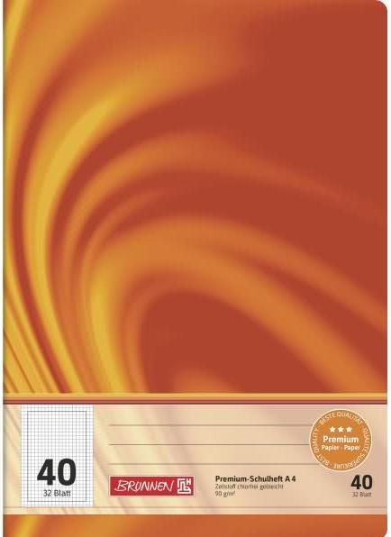 Image du produit Brunnen Cahier d'écolier Vivendi Linéature 40 quadrillé DIN A4 marge tout autour, 32 feuilles (A4, Quadrillé, Couverture souple)