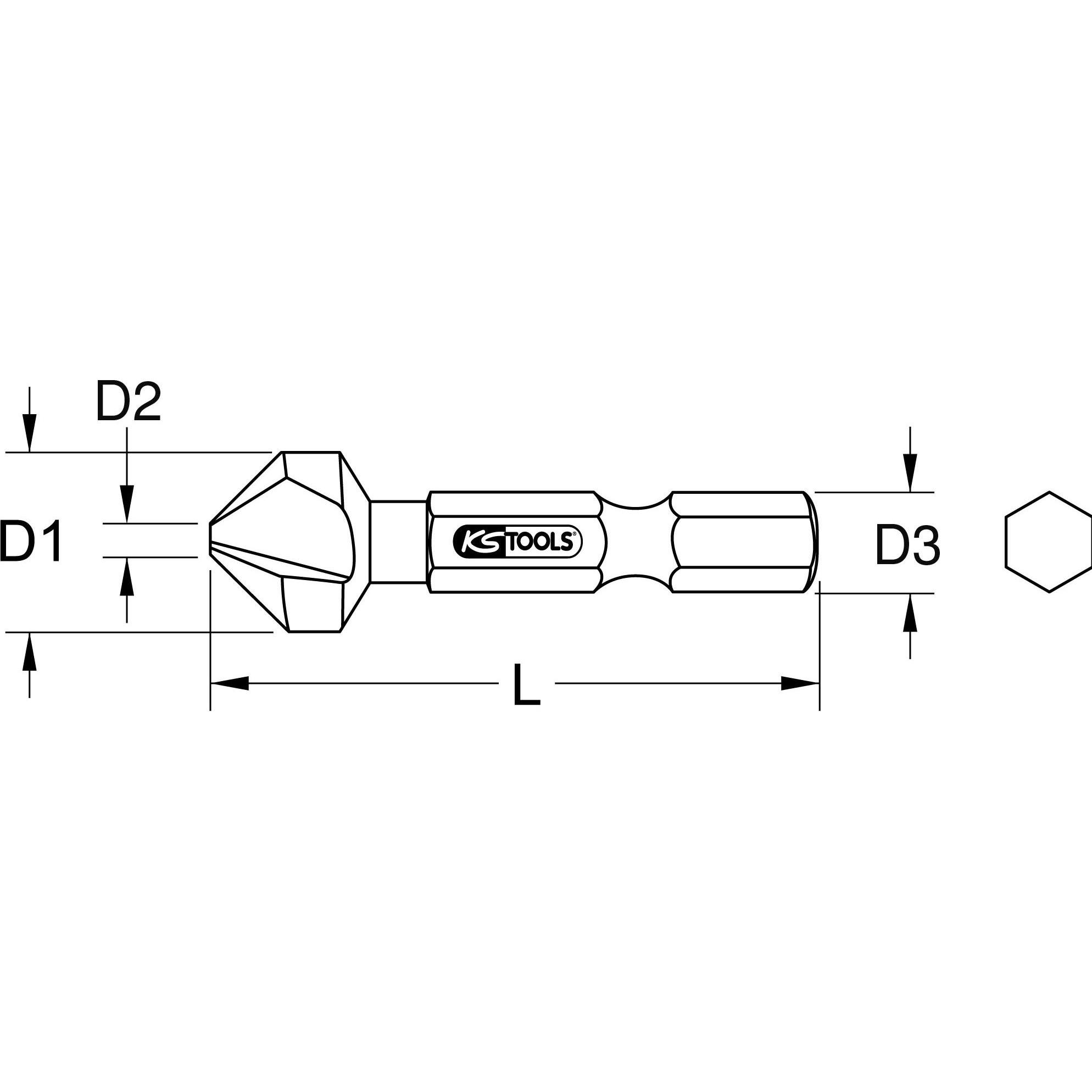 Thumbnail - KS Tools, Bohrereinsatz, 1/4" HSS Co Kegel- und Entgratsenker-Bit (8.3 Millimeter)