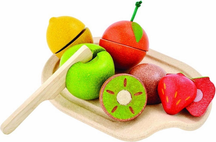 Plantoys Früchte-Set auf Schneidbrett