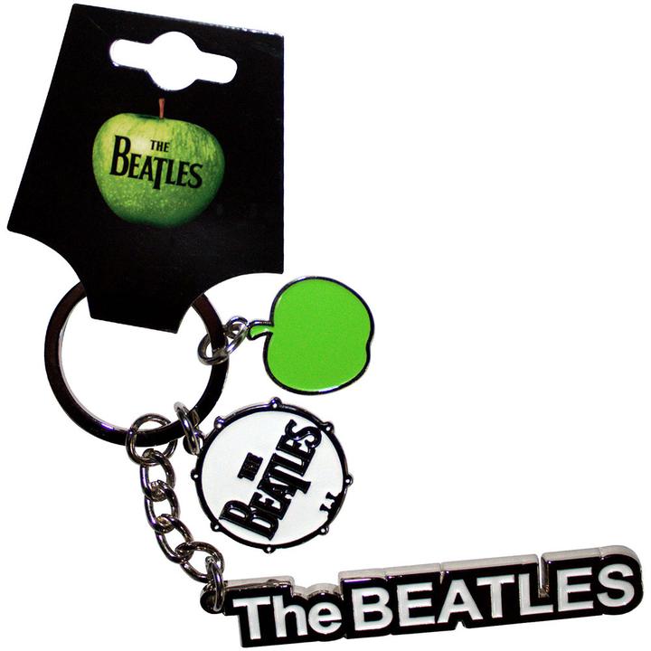 Immagine prodotto The Beatles Text Logo Drop T Drum & Apple Charms Schlüsselanhänger