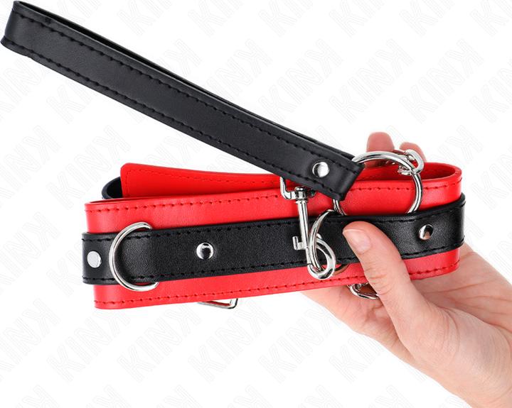 Actual product image Kink Basic Model Collar With Leash 65 cm Model 3 Red 53 X 5 cm