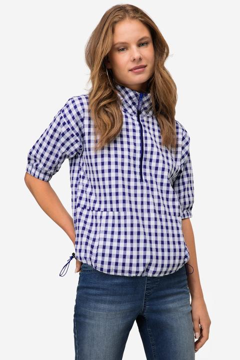 Produktbild Laurasøn Karobluse, oversized, Seersucker, Troyerkragen, Halbarm, OEKO-TEX (XL)