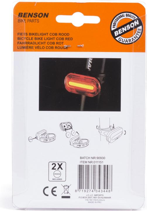 Produktbild Benson Fahrradlicht COB Rot