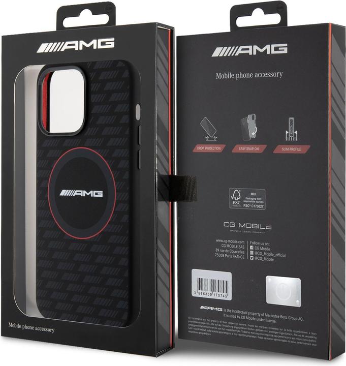 Image du produit Mercedes AMG AMHMP15L23SMRK iPhone 15 Pro 6.1" czarny/black hardcase Silicone Carbon Pattern MagSafe (Apple iPhone 15 Pro)