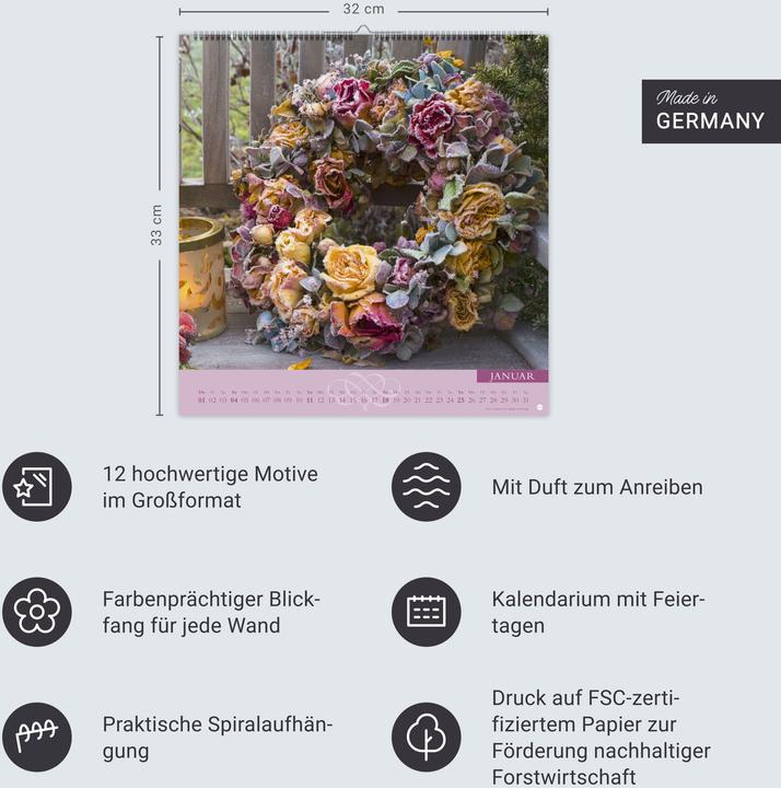 Produktbild Rosenduftkalender 2026 (32 x 33 cm)