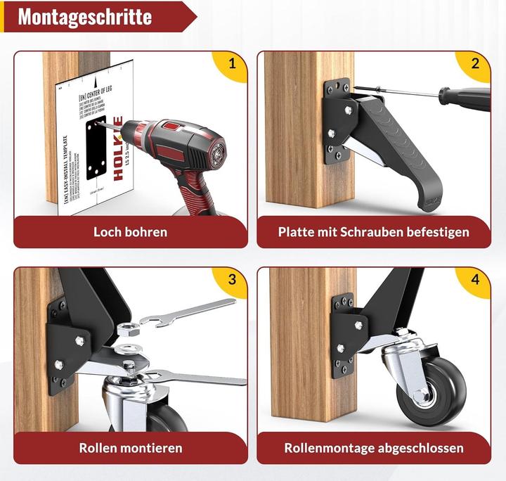 Actual product image Holkie Schwerlastrollen-Set (315 kg)