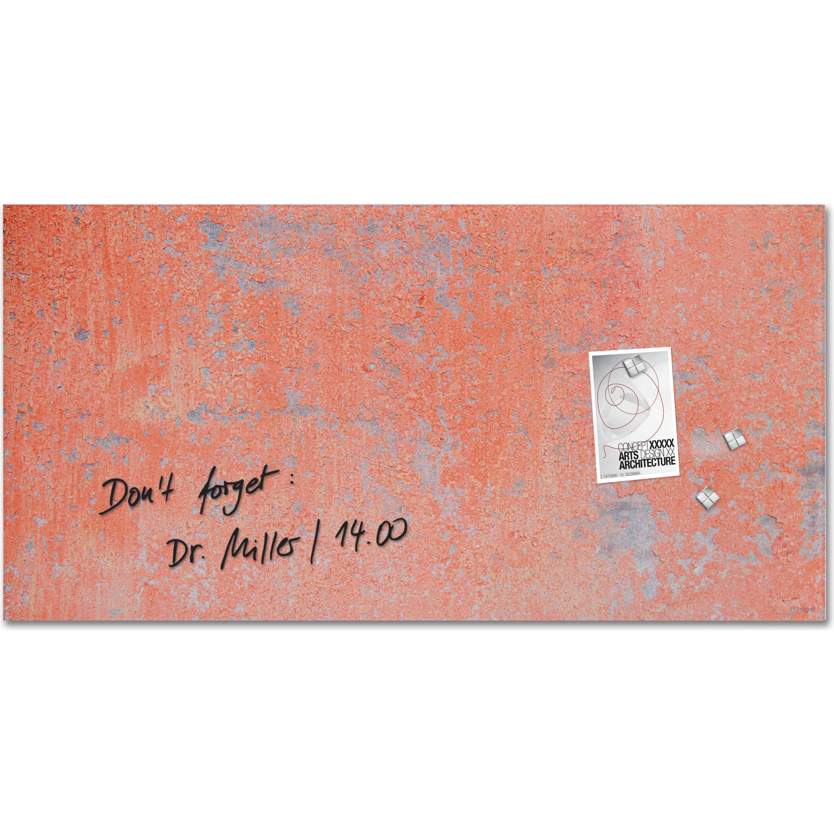 Sigel, Pinnwand, Glas-Magnetboard Artverum mit Design (Magnettafel, 91 x 46 cm)