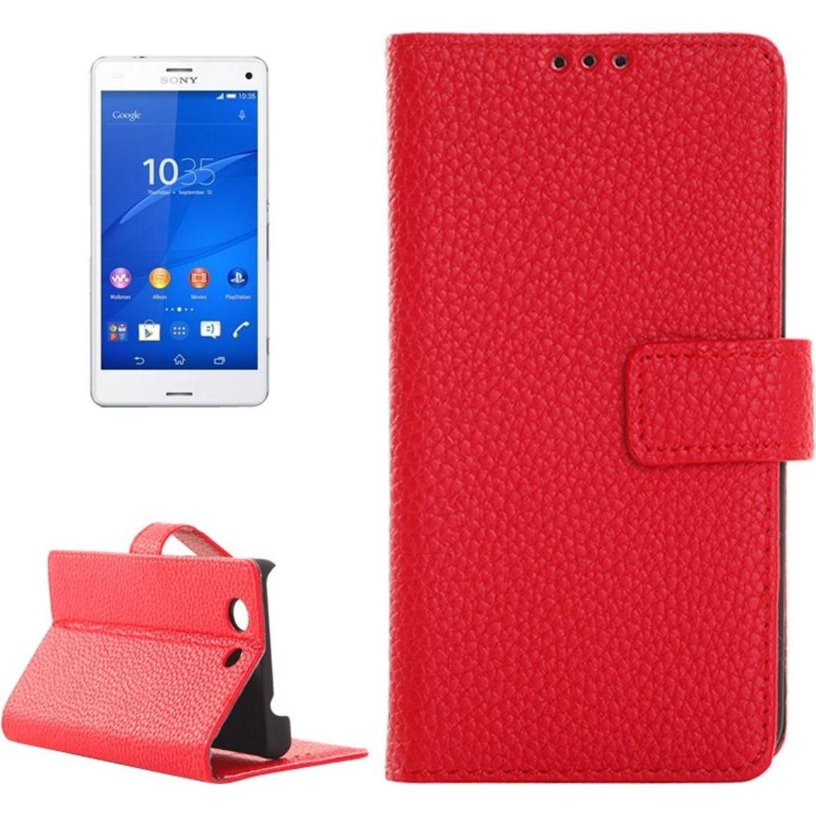 König Design Schutzhülle Handytasche (Flip Quer) für Handy Sony Xperia Z3 Compact Rot (Sony Xperia Z3 Compact), Smartpho...