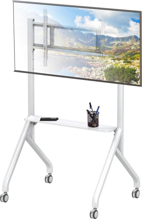 Produktbild Techly EFB TV Wagen fur LCD/LED/Plasma TV 165,1cm 65Zoll - 254cm 100Zoll weiss (100", 100 kg)