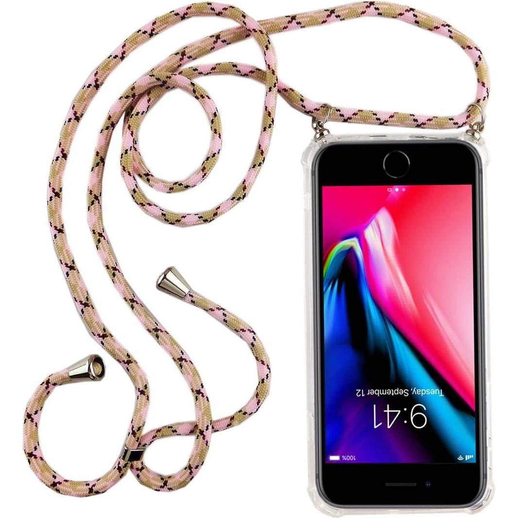 König Design Apple iPhone SE 2022 Handykette Hülle mit Band Case zum umhängen mit Kordel Neu, Handykette, Mehrfarbig