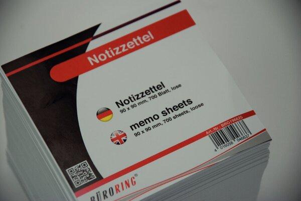 Produktbild Büroring Ersatz-Notizzettel, 90 x 90 x 90 mm, weiss, 700 Blatt (90 x 90 mm)
