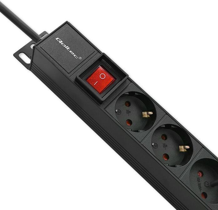 Productafbeelding Qoltec aluminium PDU voor RACK | 16A | 16 x SCHUKO| Verticaal | 1 8 miljoen