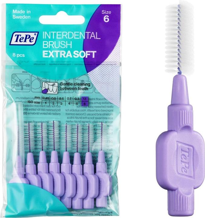 TePe Interdental brushes Extra Soft ISO 6 (8x, 1.10 mm)