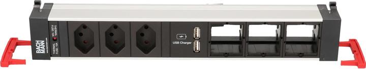 Produktbild Bachmann Einbausteckerleiste POWER FRAME 3x T13, USB, 3x ABD Leer (3 x, Typ 13, USB-A, 0.20 m)