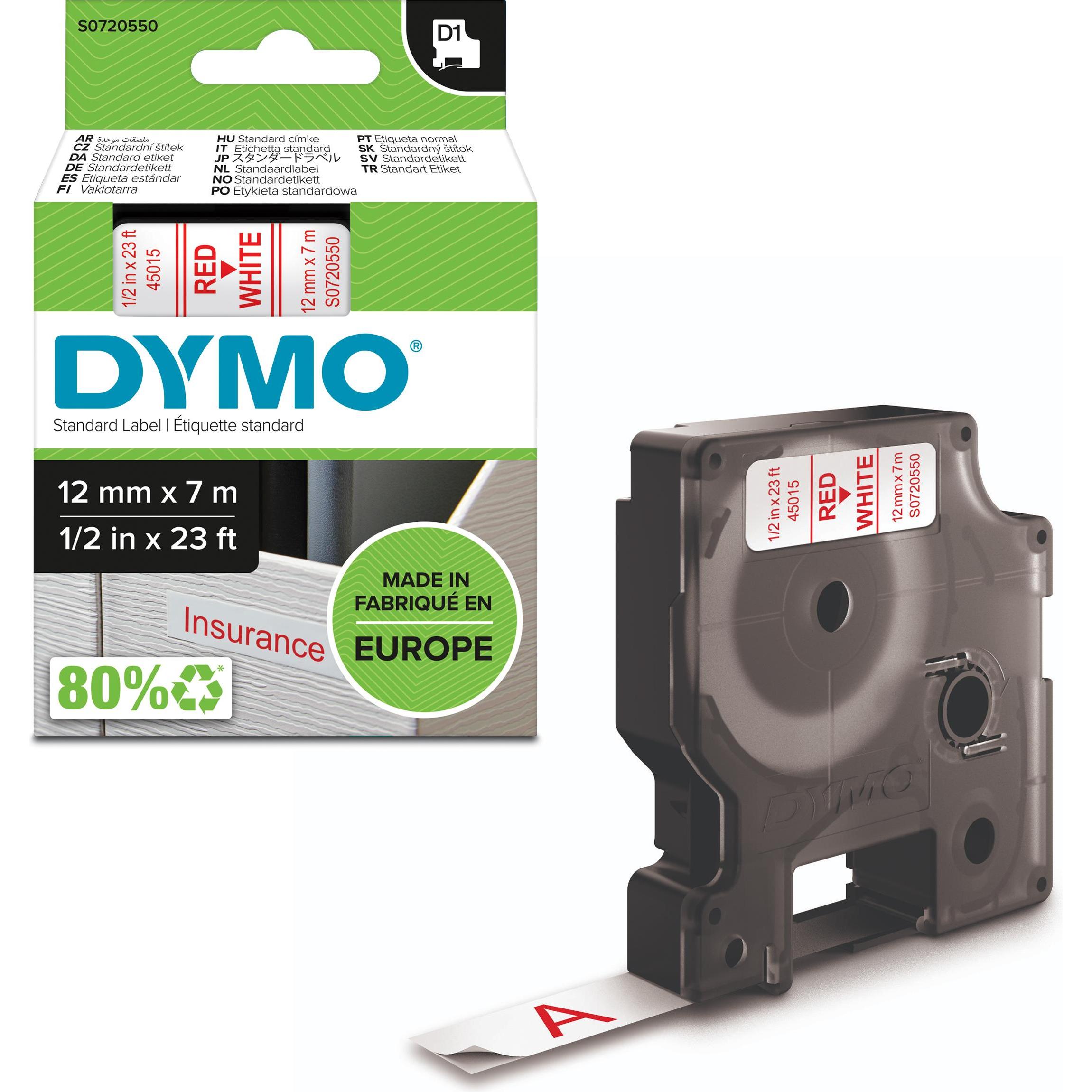 Dymo, Beschriftungsband, S0720550 (1.20 cm, Rot)
