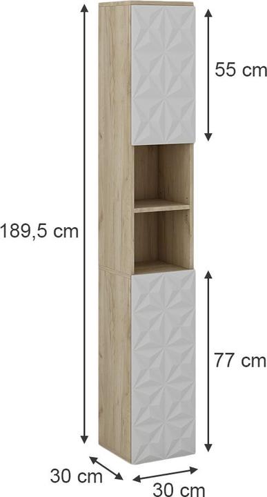 Produktbild Vicco Edge mit 2 Türen und 3 Fächer (30 x 30 x 189.5 cm)