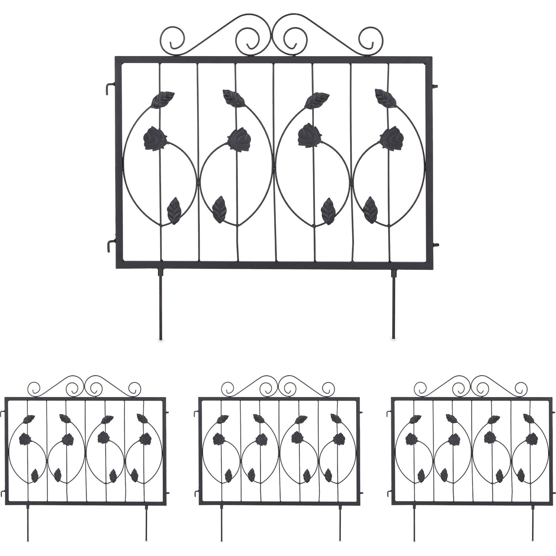 Relaxdays, Rasenkante, 4x Beetzaun (150 cm)