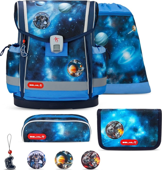 Belmil CLASSY Plus Schulrucksack-Set Galaxy Light (19 l)