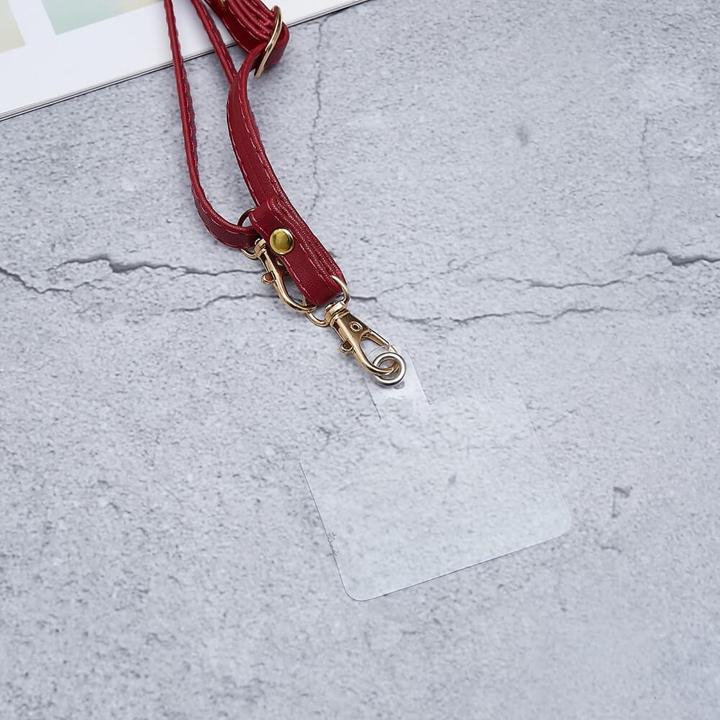 Actual product image Cover-Discount Universal imitation leather lanyard red