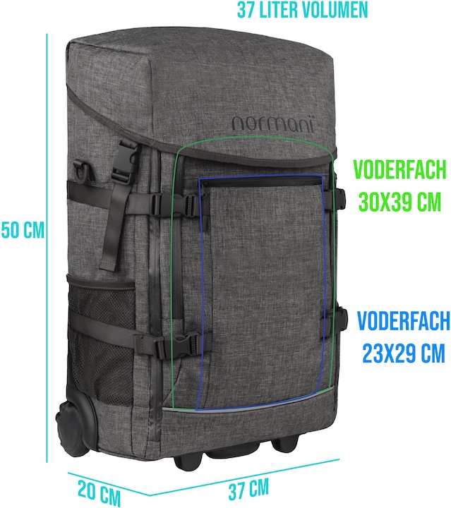 Actual product image Normani Backpack with trolley function and small rucksack (45 l, Hand luggage (up to 50 litres))