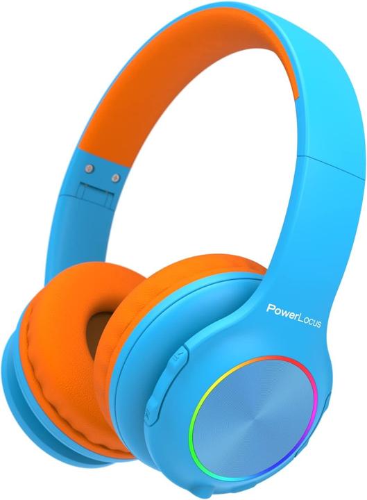 PowerLocus PLED Bluetooth-Kinderkopfhörer blau/orange