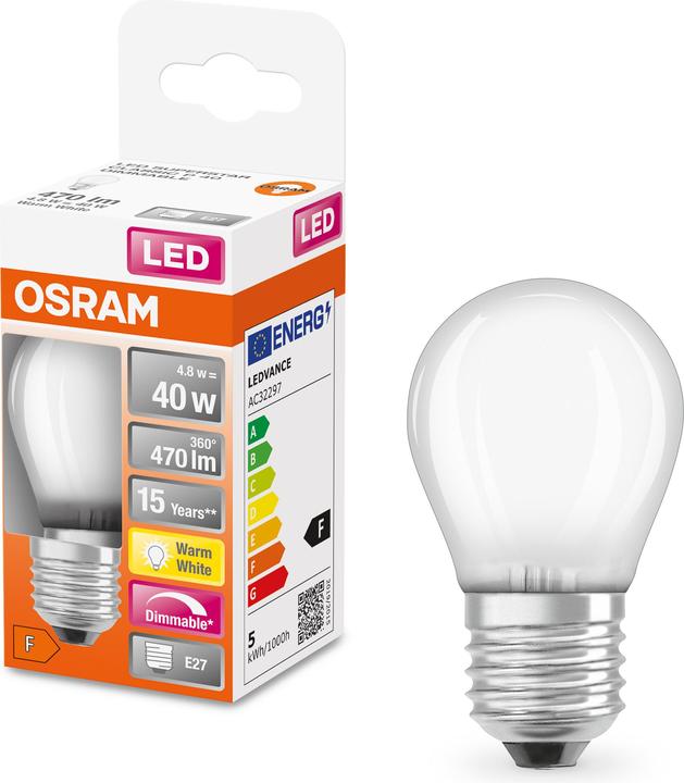 Actual product image Osram Superstar Classic P40 (E27, 4.80 W, 470 lm, 1 x, F)