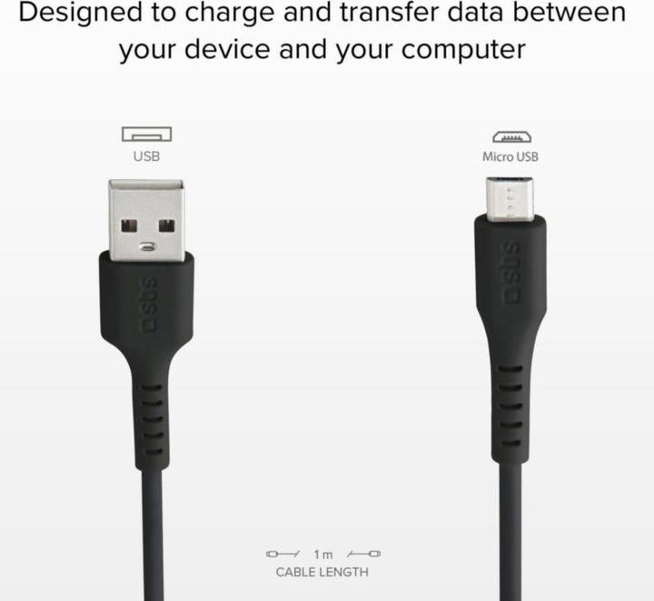 Actual product image SBS Data cable USB 2.0 - Micro USB (1 m, USB 2.0)