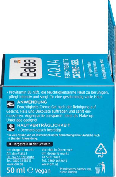 Produktbild dm Balea Aqua Feuchtigkeits Creme-Gel (50 ml, Tagescreme)