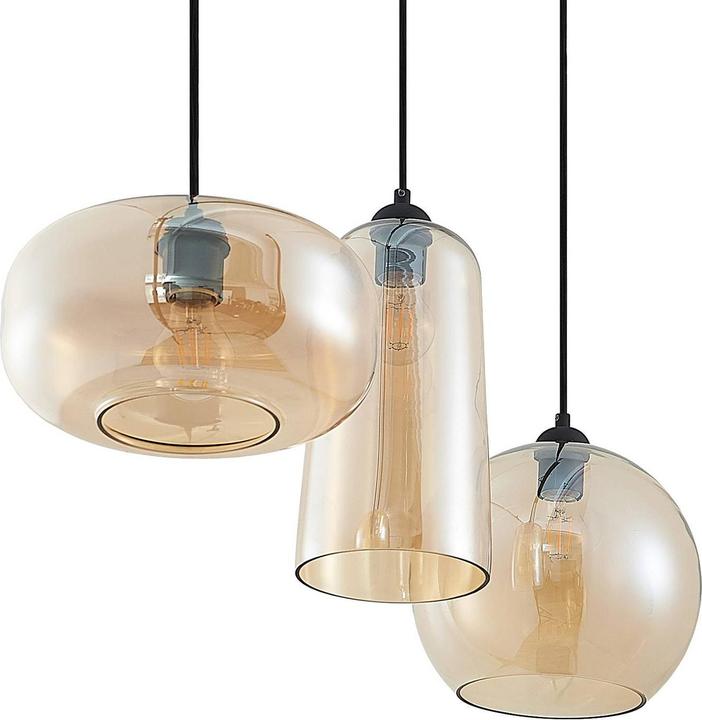 Lucande Wilja 3 Pendelleuchte Amber (E27)