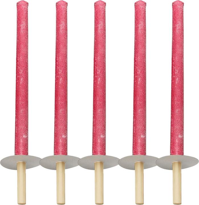 Ströbel Lot de 5 torches à cire avec poignée en bois et disque de protection de la main, durée de