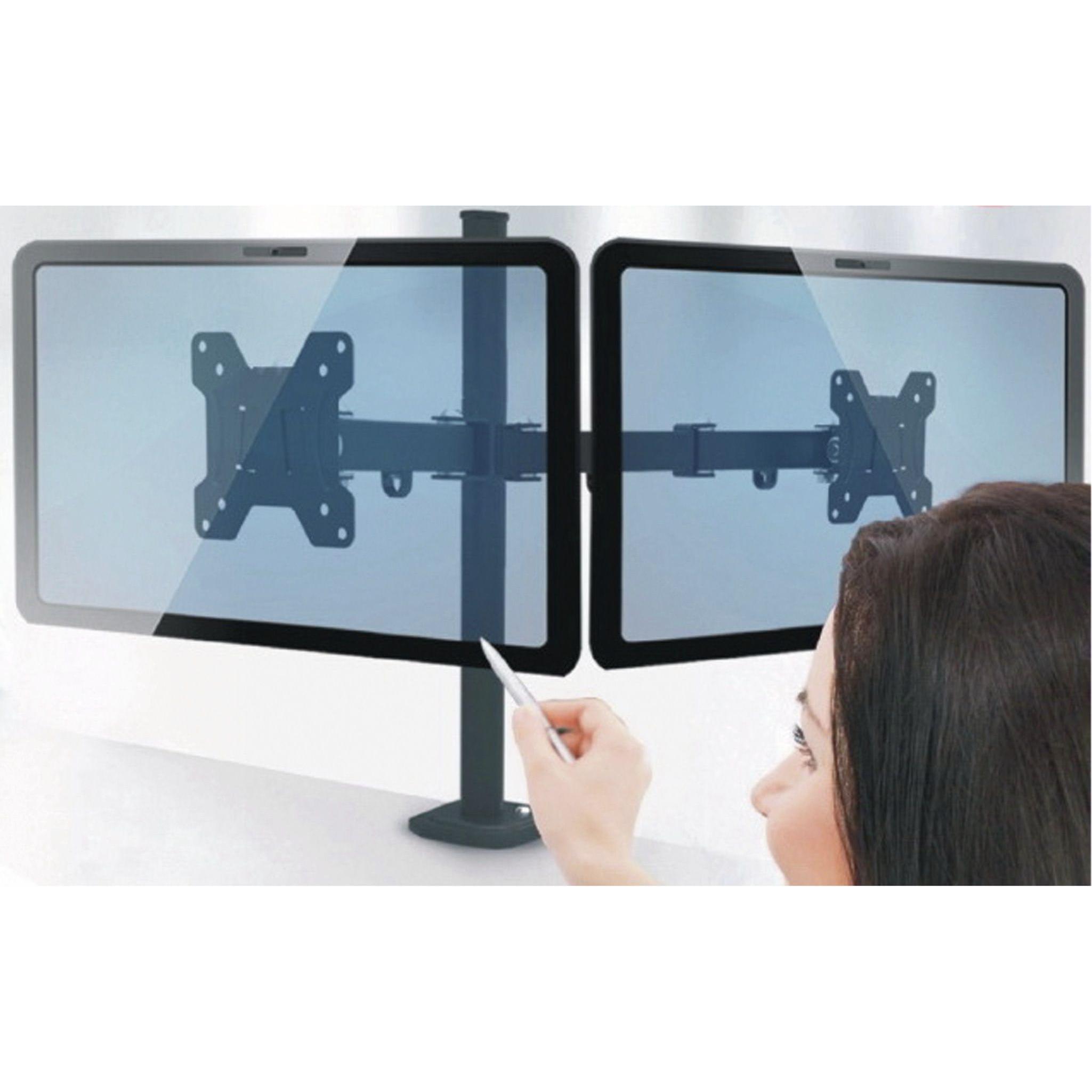 Thumbnail - Opticum LCD-Schreibtischhalter Pixel Twin, für 2 Monitore (27"), Monitor Halterung
