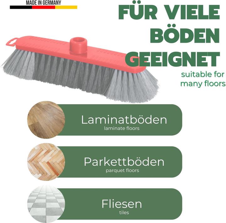 Produktbild Novaliv 2er Set Zimmerbesen 30 cm FEINE KUNSTBORSTEN Kehrbesen Rot Saalbesen - OHNE Stiel NUR Besenk (2 Stk.)