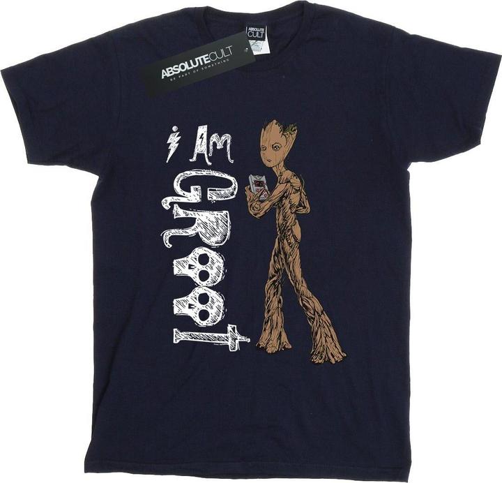 Actual product image Womens/Ladies Avengers Infinity War I Am Teenage Groot Cotton Boyfriend T-Shirt (L)