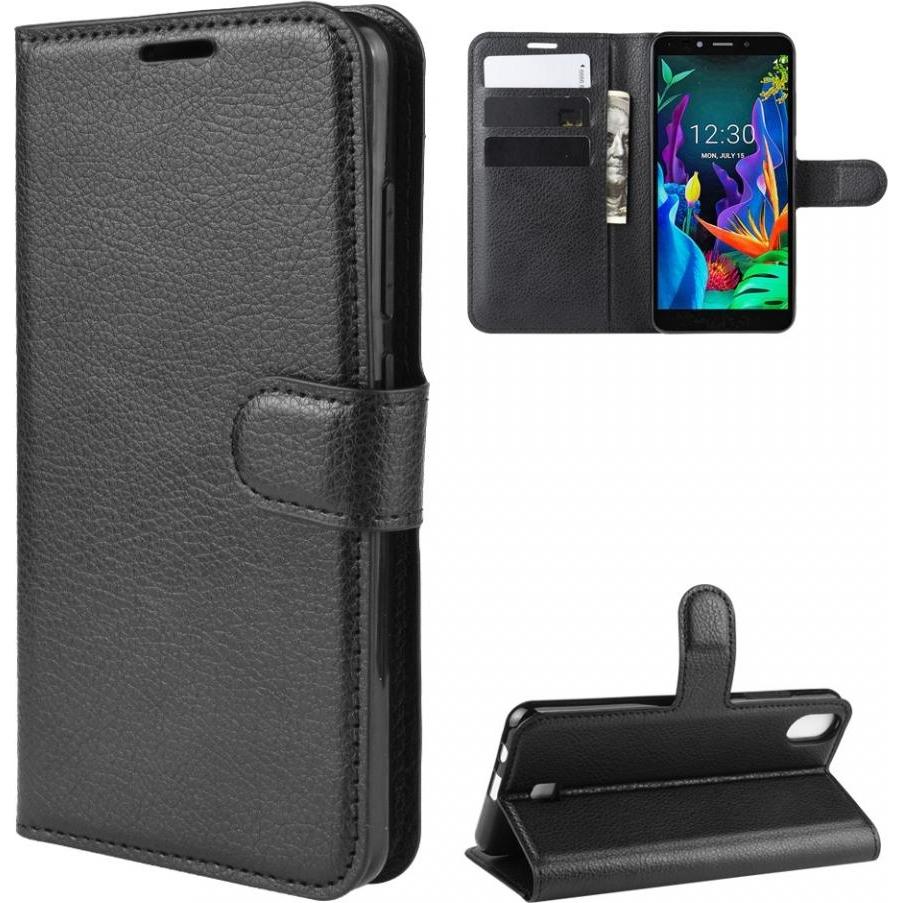 Screenguard LG K20 Leather Guard Lederhülle (LG K20), Smartphone Hülle, Schwarz